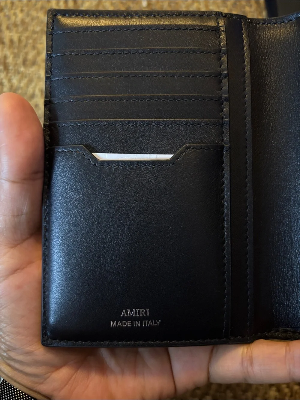 AMIRI Black & Gray Monogram Passport and Card Holder
